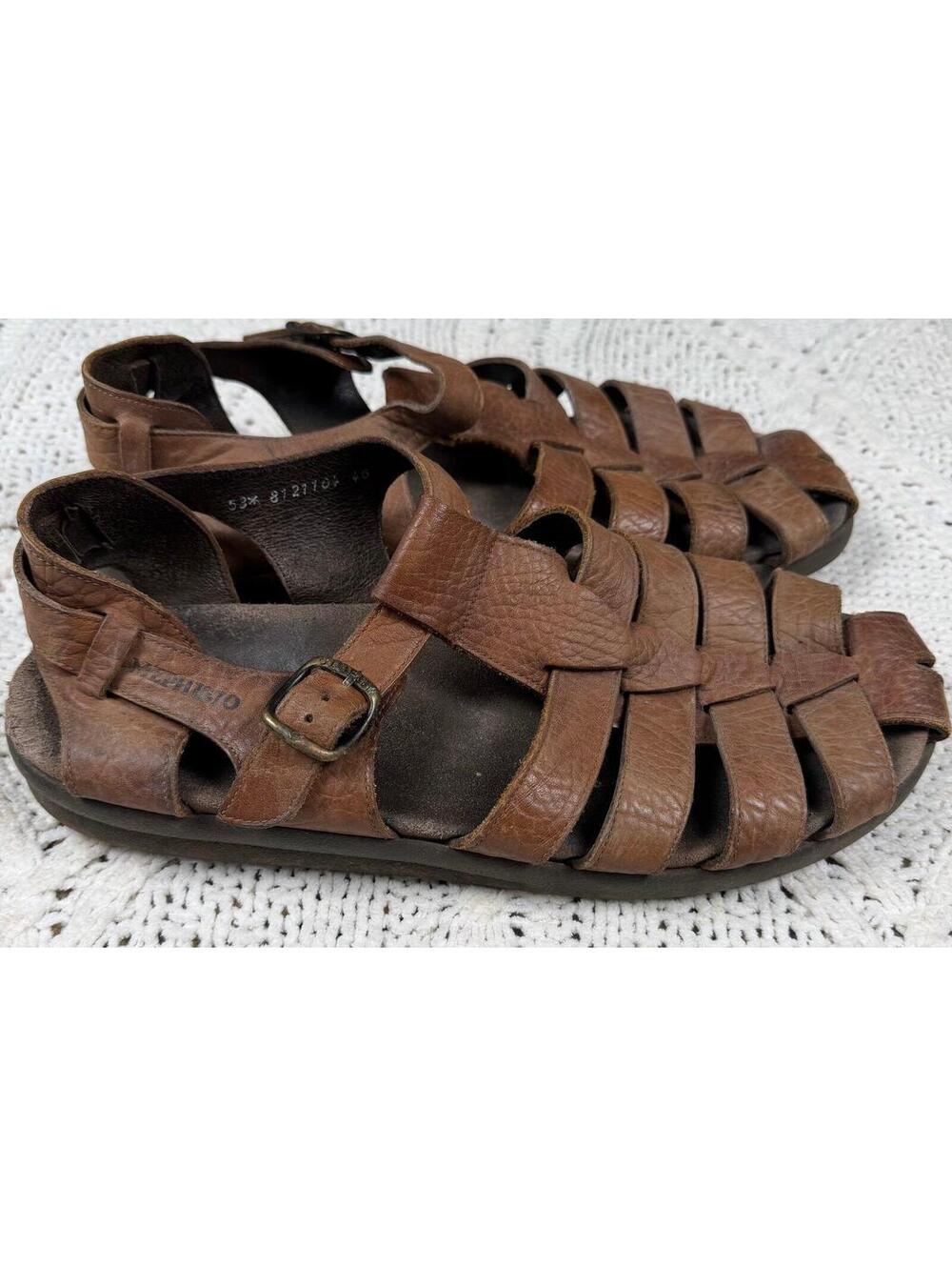 Mephisto Mens Sam Sandal EU 46 US 11.5-12 Fisherman Brown Leather Portugal